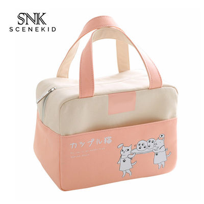 Portable Children Waxed Canvas Insulated Cooler Lunch Box