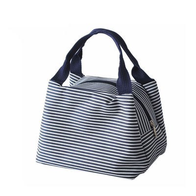 Leakproof White Striped Oxford Thermal Cooler Bag