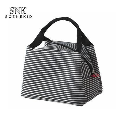 Leakproof White Striped Oxford Thermal Cooler Bag