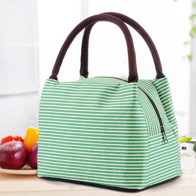 Reusable Stripe Aluminum Foil Lining Waterproof Insulated Bag