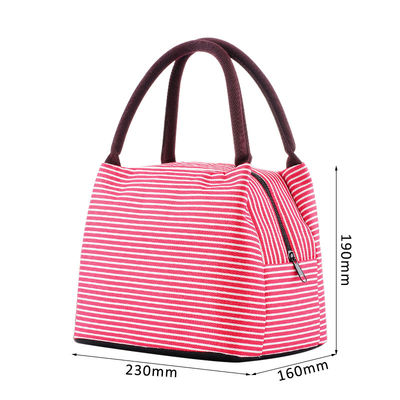 Reusable Stripe Aluminum Foil Lining Waterproof Insulated Bag