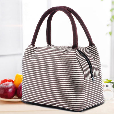 Reusable Stripe Aluminum Foil Lining Waterproof Insulated Bag