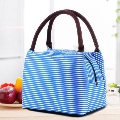 Reusable Stripe Aluminum Foil Lining Waterproof Insulated Bag