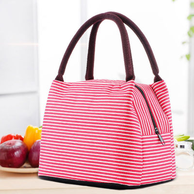 Reusable Stripe Aluminum Foil Lining Waterproof Insulated Bag