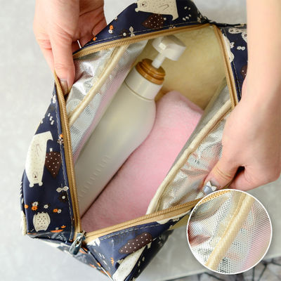 Printed Polyester Travel Makeup Organizer Bag For Women