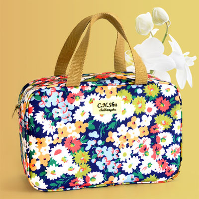 Printed Polyester Travel Makeup Organizer Bag For Women