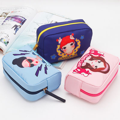 Student'S Zipper Closure Polyester Travel Makeup Pouch