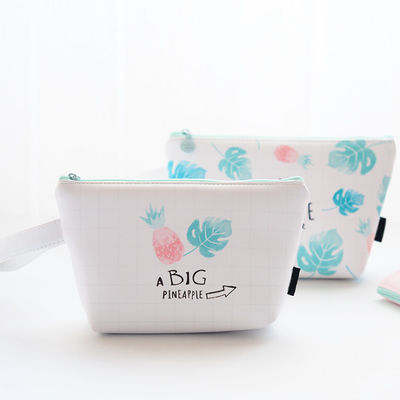 Wholesale Eco Beauty Custom Printing Pineapple PU Leather Cosmetic Bag