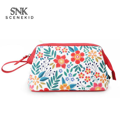 Wholesale Waterproof Vintage Floral Printed Cosmetic Bag Travel