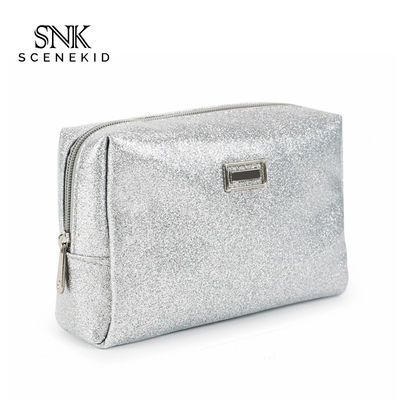 Travel Shiny Glitter Powder Gold Pouch PU Leather Vintage Makeup Bag