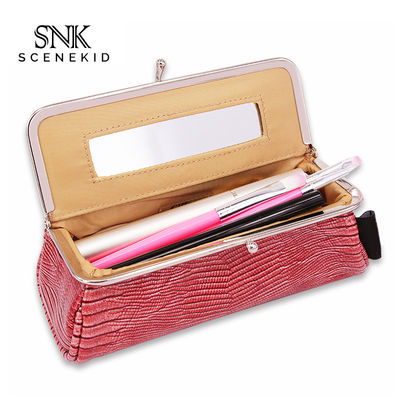 Fashion Design Waterproof PU Leather Lipstick Cosmetic Bag with Mirror
