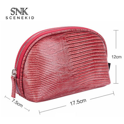 Custom Waterproof Shell Shape Zippered PU Lipstick Makeup Toiletry Bag