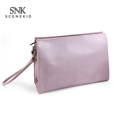 Wholesale Custom Pure Color Blank PU Leather Cosmetic Bag Travel