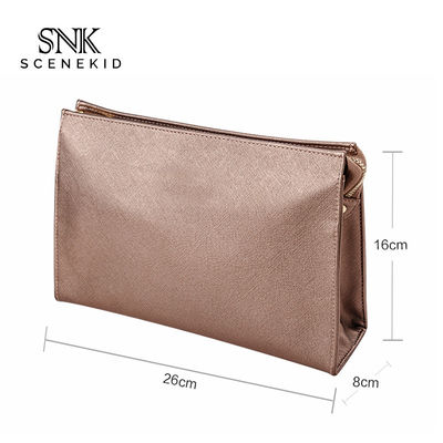 Wholesale Custom Pure Color Blank PU Leather Cosmetic Bag Travel