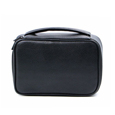 Ladies Pure Color Blank Black Custom Waterproof PU Cosmetic Bag