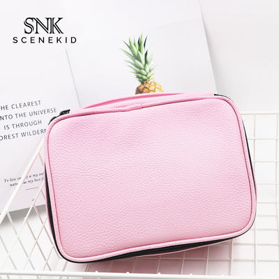 Ladies Pure Color Blank Black Custom Waterproof PU Cosmetic Bag