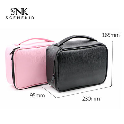 Ladies Pure Color Blank Black Custom Waterproof PU Cosmetic Bag