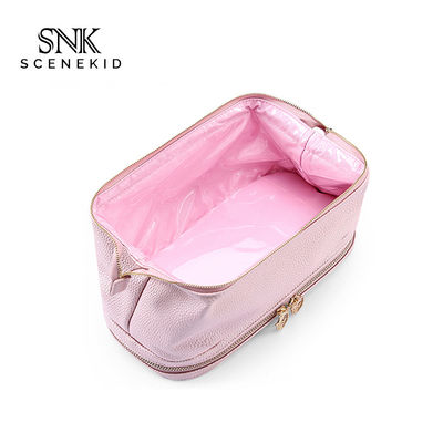 Blank Wholesale Two Zipper Luxury Cosmetic Bag High Quality Makeup Travel Bag