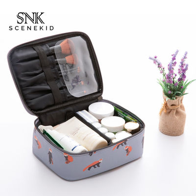 Standard Size Cartoon Printed Toiletry Cosmetic Bag With Handle Waterproof