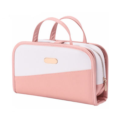 Eco Friendly Women Portable Travel PU Leather Toiletry Makeup Bag