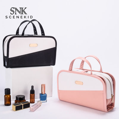 Eco Friendly Women Portable Travel PU Leather Toiletry Makeup Bag