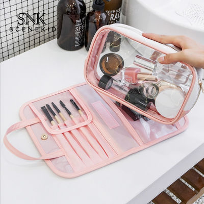 Eco Friendly Women Portable Travel PU Leather Toiletry Makeup Bag