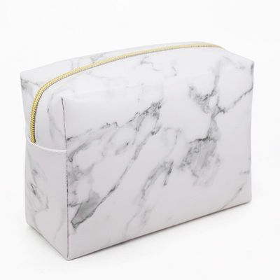 White Marble Leather Cosmetic Bag Blanks Promotion PU Makeup Brushe Bag