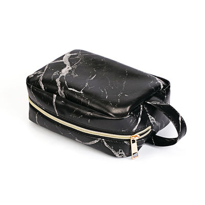 Marble PU Leather Women'S Travel Cosmetic Bag Organizer