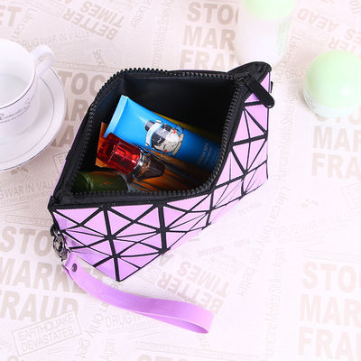 Waterproof PU Leather Diamond Lattice  Toiletry Bag