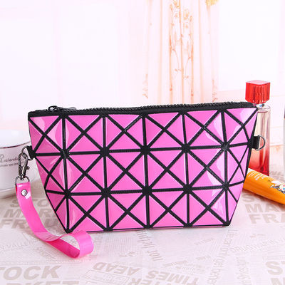 Waterproof PU Leather Diamond Lattice  Toiletry Bag