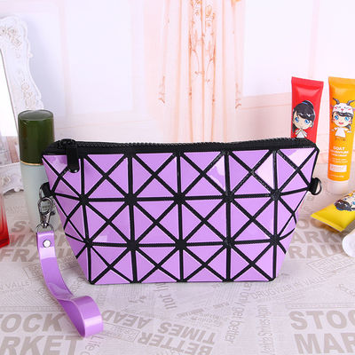 Waterproof PU Leather Diamond Lattice  Toiletry Bag