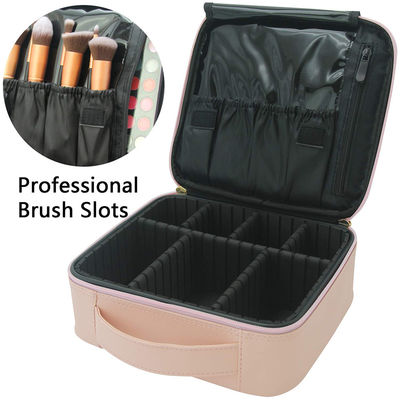 Shake Proof PU Leather Makeup Storage Bag With Eva Dividers