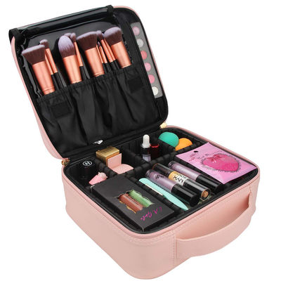 Shake Proof PU Leather Makeup Storage Bag With Eva Dividers