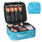 Zipper Closure PU Leather Makeup Bag With Adjustable Dividers