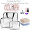 Waterproof Zippered 6 Pack Clear PVC Toiletry Bag With Handle