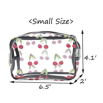 Cherry Print Travel PVC Cosmetic Toiletry Bag For Women