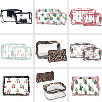 Cherry Print Travel PVC Cosmetic Toiletry Bag For Women