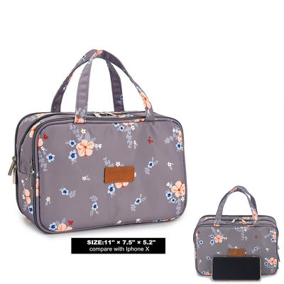 Water Resistant Floral Nylon Toiletry Bags For Girl