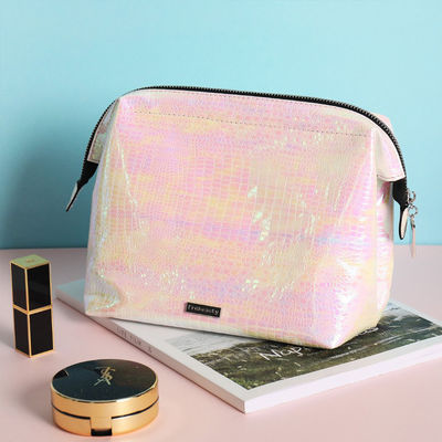 Multi Purpose Iridescent PU Makeup Bag With Zipper