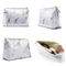 Marble PU Travel Makeup Brush Organizer Pouch With Gold Zipper