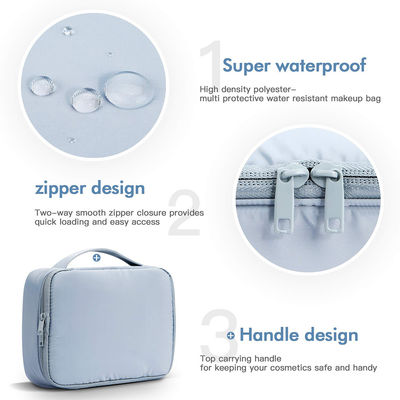 Waterproof Two Way Zipper Closure Polyester Cosmetic Bag