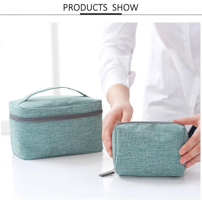 Zipper Travel Cylinder Bucket Polyester Cosmetic Bag 0