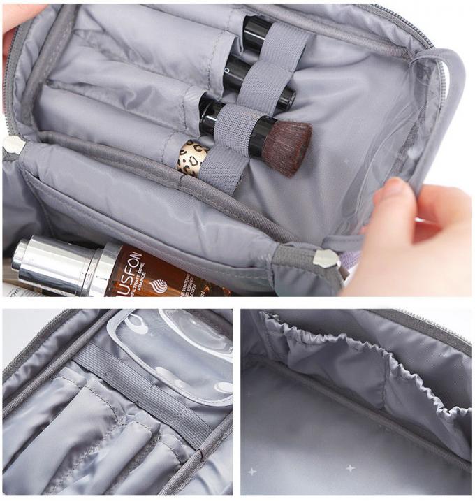 Zipper Travel Cylinder Bucket Polyester Cosmetic Bag 6
