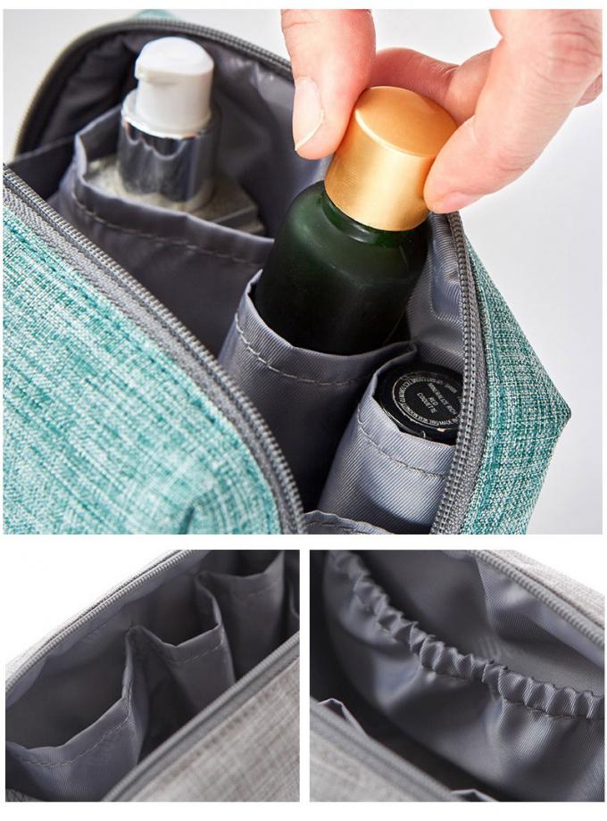 Zipper Travel Cylinder Bucket Polyester Cosmetic Bag 7