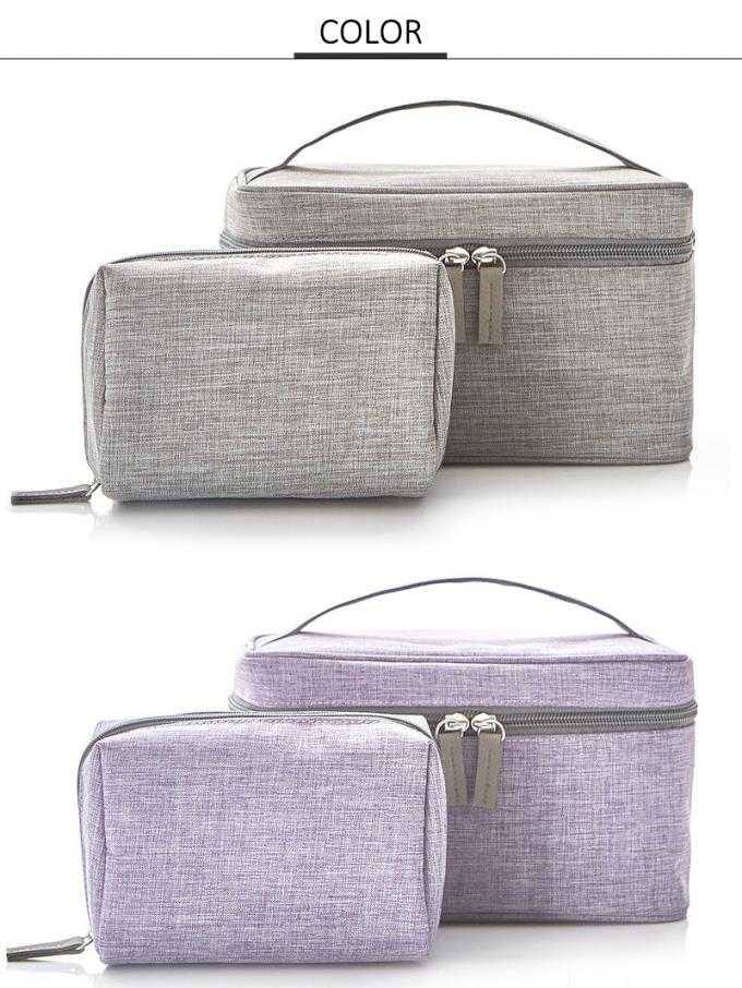 Zipper Travel Cylinder Bucket Polyester Cosmetic Bag 1