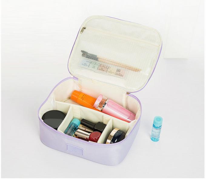 Waterproof Large Polyester Dividers Cosmetics Makeup Bag 3
