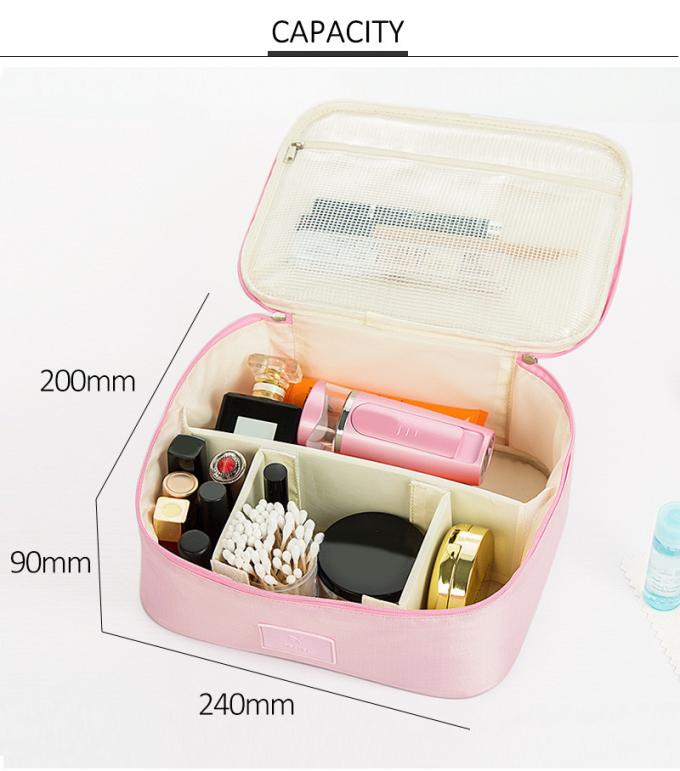 Waterproof Large Polyester Dividers Cosmetics Makeup Bag 1