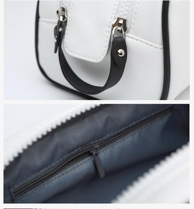 Logo Waterproof PU Leather Double Zipper Makeup Bag 4