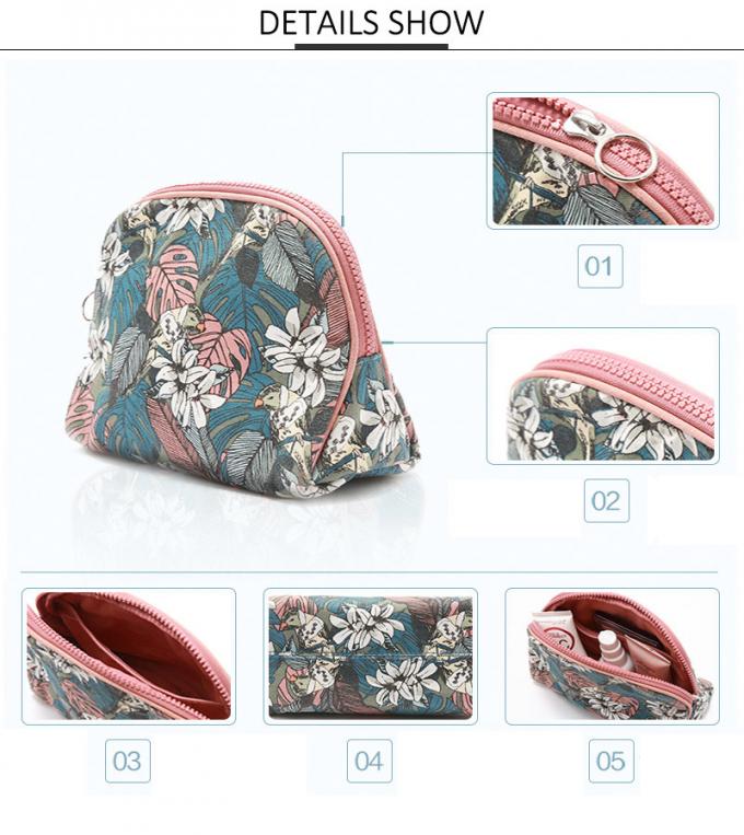 Beauty Eco Friendly Canvas Portable Floral Cosmetic Bag 4