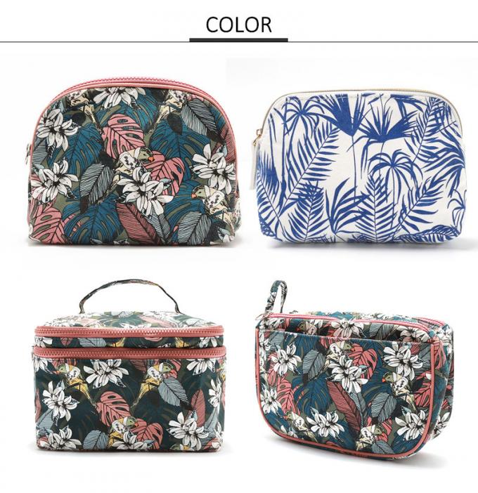 Beauty Eco Friendly Canvas Portable Floral Cosmetic Bag 2
